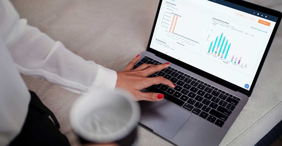 Woman using Sales Hub