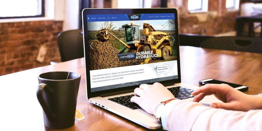 Woman working on a website