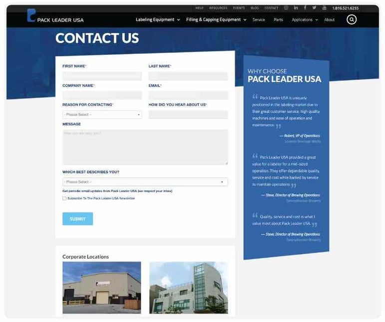 Make sure your website has forms.