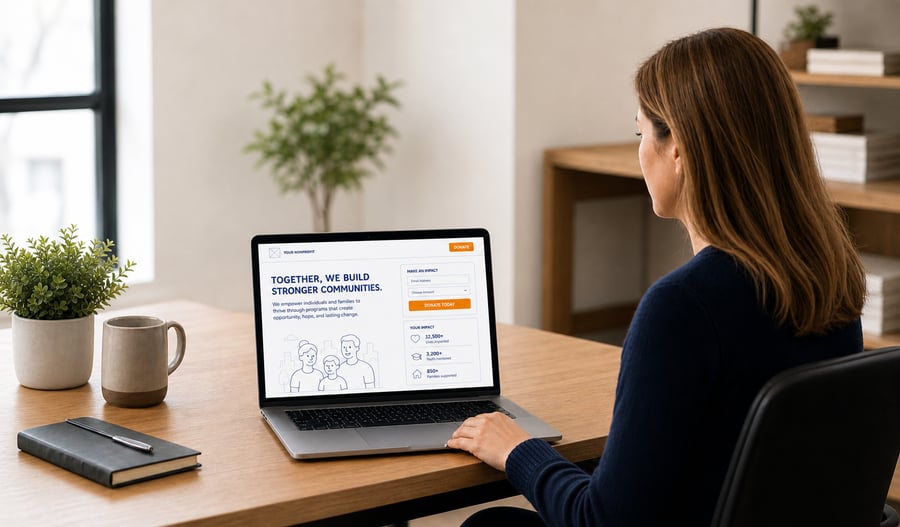 non profit website wireframe review
