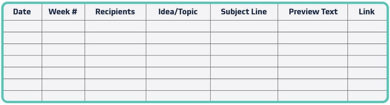 Email Marketing Content Calendar