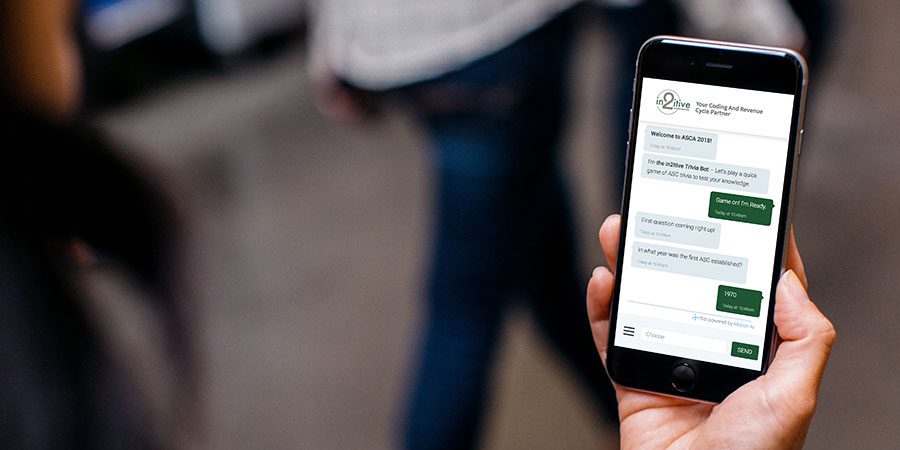 Chatbot interface showing trivia questions for in2itive